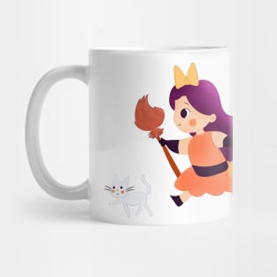 Cute little witchy and her cat Mug